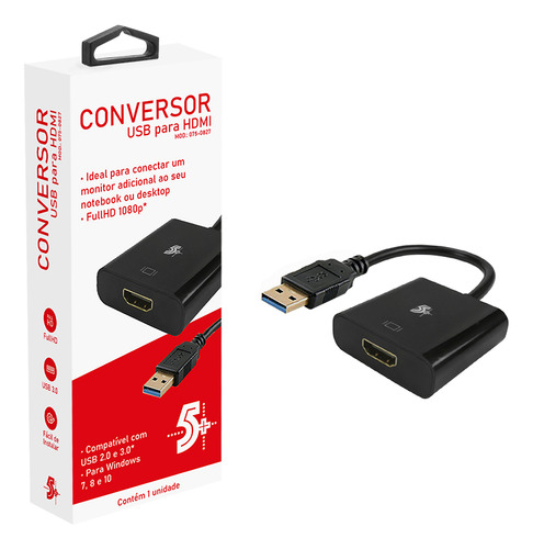Adaptador Conversor Usb 3.0 Para Hdmi 1080p - 5+
