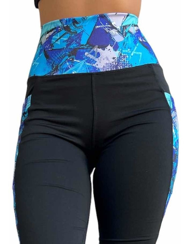Imagen 2 de 5 de Calzas Con Bolsillos Tiro Alto Lycra Premium Calce Perfecto