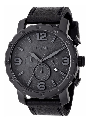 Reloj Fossil Jr1354 Hombre Cuero Negro