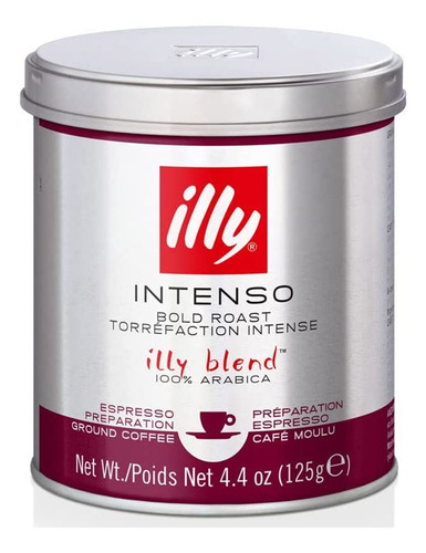 Café Illy Intenso Torrado E Moído Lata 125g Unidade