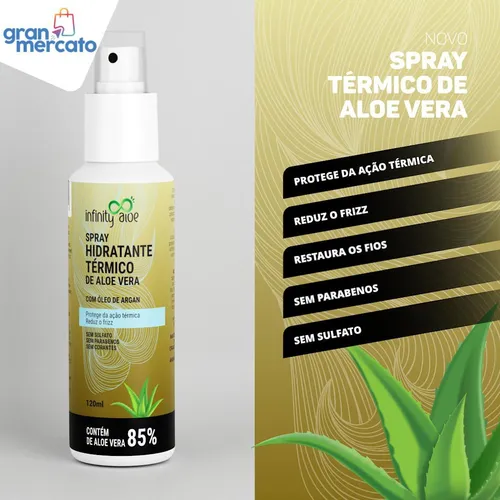 Spray hidratante térmico de aloe vera con aceite de argán 120 ml