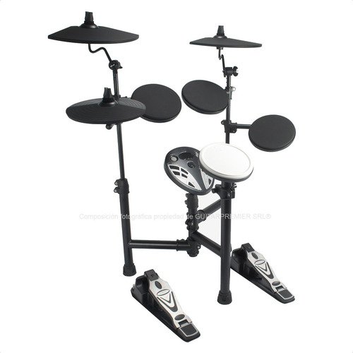 Imagen 9 de 10 de Bateria Electronica Profesional 5 Cuerpos 3 Platos Doble Zon