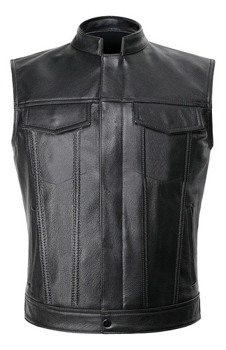 Chamarra De Piel B Biker, Chaleco Motero Para Hombre