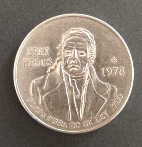 Moneda De Plata Pura, Cien Pesos De 1978