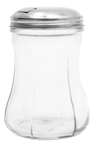 4 Azucareras De Vidrio 350 Ml Tapa De Acero Inoxidable Transparente