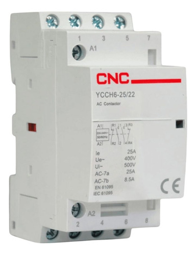 Contactor Modular 25a 2no + 2nc Bobina 220v - Cnc Ycch6