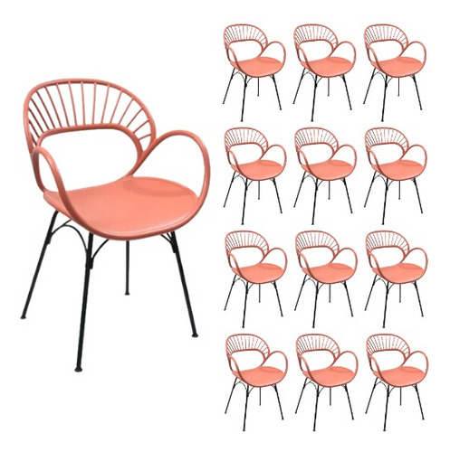 Set 30 Sillas Moderna Jolie Real Mayoreo Restaurant Exterior Estructura De La Silla Coral Claro Asiento Coral Claro