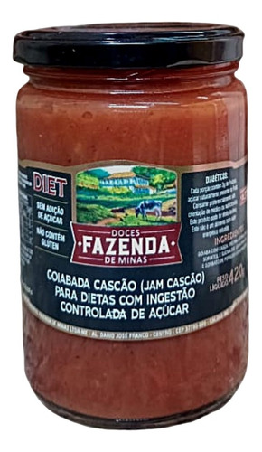 Goiabada Cascão Diet Fazenda De Minas 420g