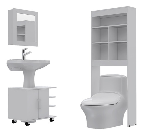 Botiquin + Optimizadores Lavamanos 55 + Baño 20 - Blanco