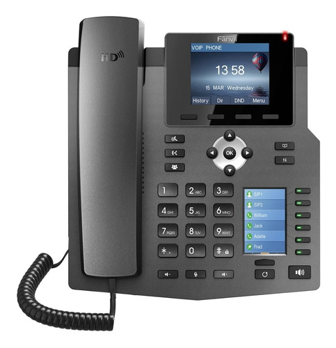 Telefono Ip 4 Lineas Sip 3 Vias Poe Lcd Color Fanvil X4g