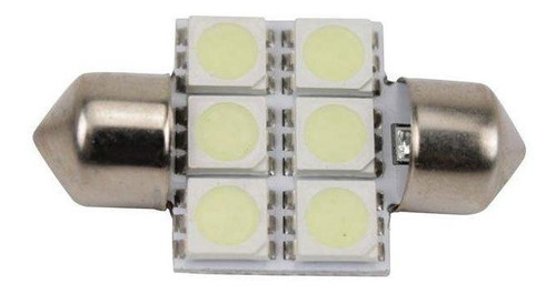 Lâmpada Led Torpedo 31mm 12v 6smd5050 Branca 6 Leds Par