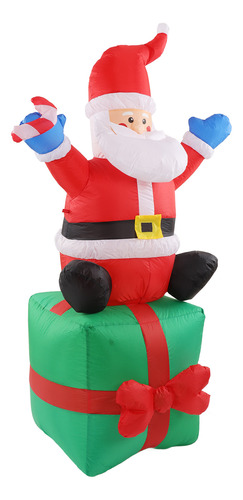 Papá Noel Inflable Iluminado, 180 Cm/6 Pies, Led Navideño Pa