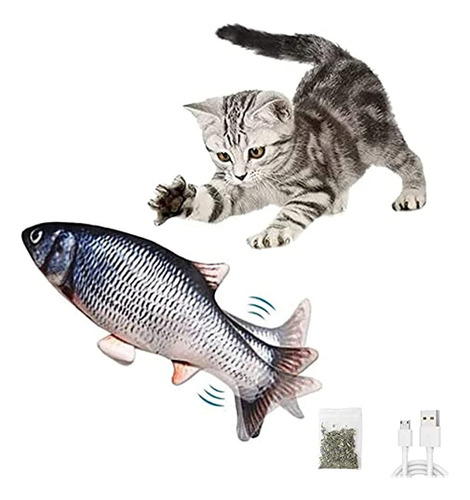 Juguete De Gato Pescado Eléctrico Para Gatos + Usb Recargabl