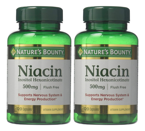 Suplemento Nature's Bounty Flush Free Niacina 500 Mg 240 Cáp