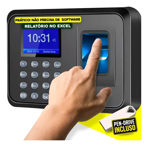Relógio De Ponto Biométrico Digital Impressão Eletrônico