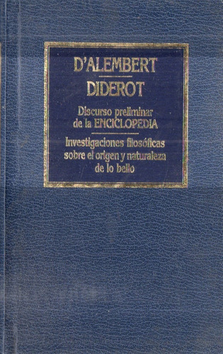 Dalembert Diderot Discurso Preliminar Enciclopedia Tapa Dur 