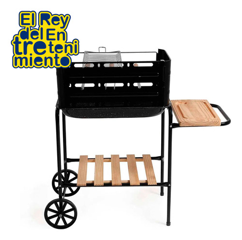 Parrillero Parrilla Mor Portátil C/ Ruedas Desarmable El Rey
