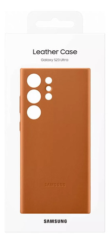 Case Samsung Leather Cover Para Galaxy S23 Ultra Camel