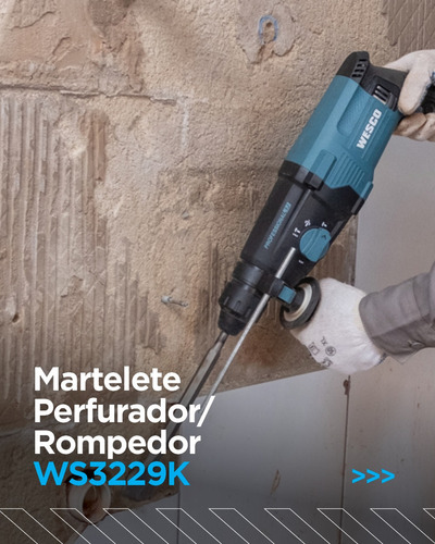 Martelete Perfurador/rompedor 26mm Com Maleta 800w Ws3229ku Wesco