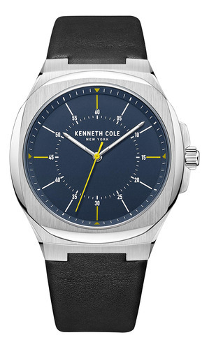 Reloj Hombre Kenneth Cole Kcwga2218302 New York Color de la correa Negro Color del bisel Plateado Color del fondo Azul