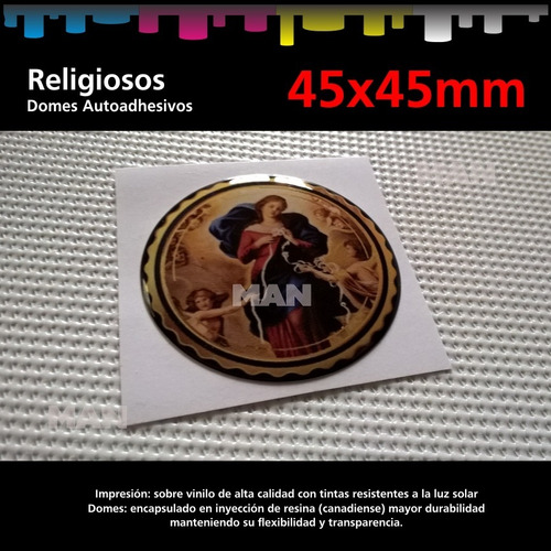 Calcos, Stickers Resinados De Virgen Desatanudos - Domes