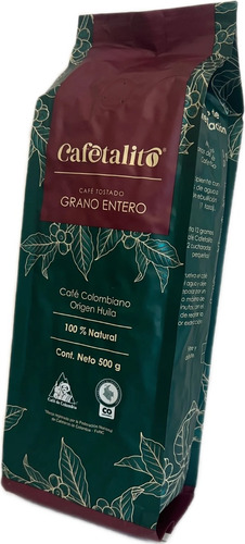 Cafetalito Café Grano Entero 500g Origen Colombia. Agronewen