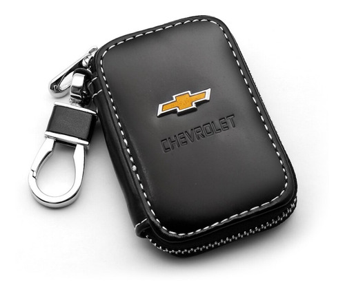 Porta Chave Chevrolet Capa Couro Zíper Cruze S10 Camaro Onix