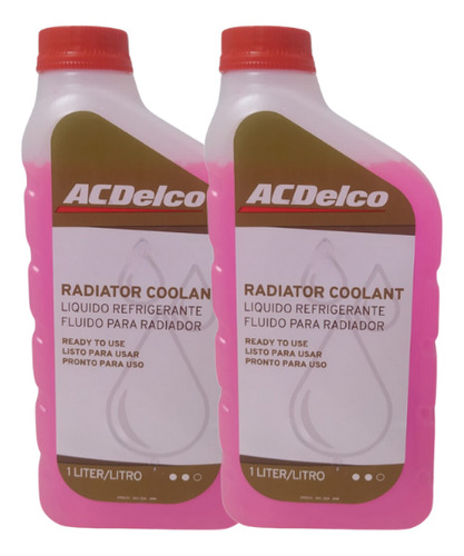 2 Aditivos Do Radiador Coolant Diluido Acdelco Laranja