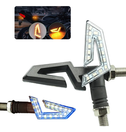 Direccionales Led Motocicleta Universales Luces Faros Moto