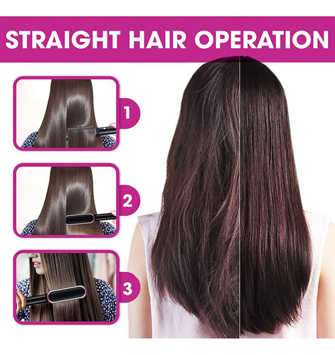 New Cepillo Alisador De Pelo Ajustable Con Iones Negativos.