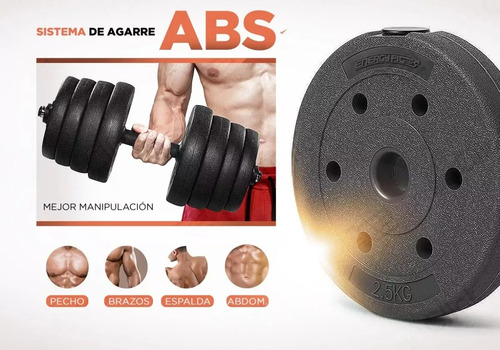 Kit Mancuernas + Discos 20 Kg A Eleccion Cromadas A Rosca