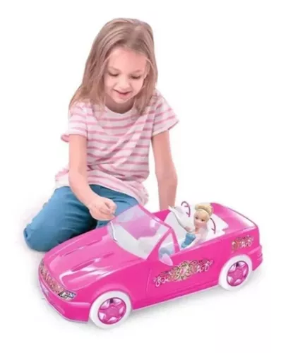 Carro Super Conversível Para Barbie Pink Grande 60 Cm Líder - R$ 238,42