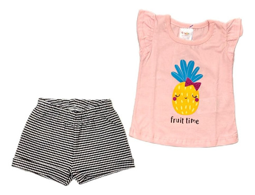 Conjunto Em Malha Baby Menina Com Estampa Abacaxi - Brandili