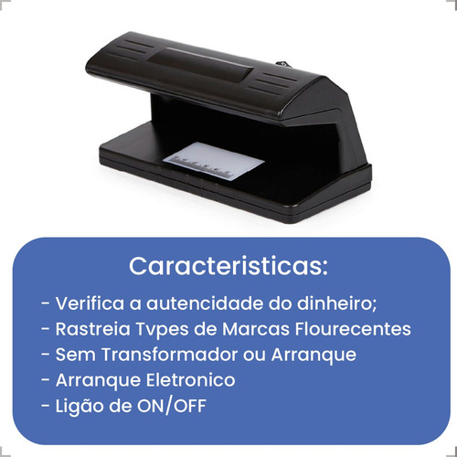 Detector Uv De Dinheiro/notas Falsas Documentos Cédulas Mone