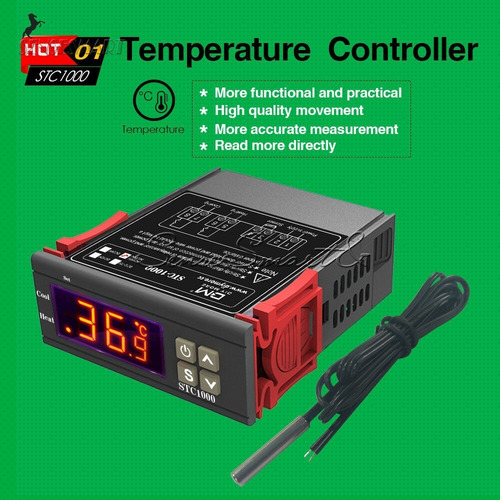 Termostato Digital Stc-1000 Controlador Temperatura 110/220v