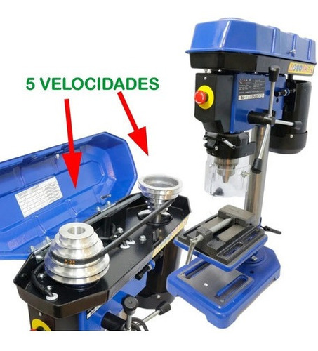 Imagen 4 de 8 de Taladro De Banco Kld 16 Mm. Motor 3/4 Hp 5 Vel + Morsa Plana