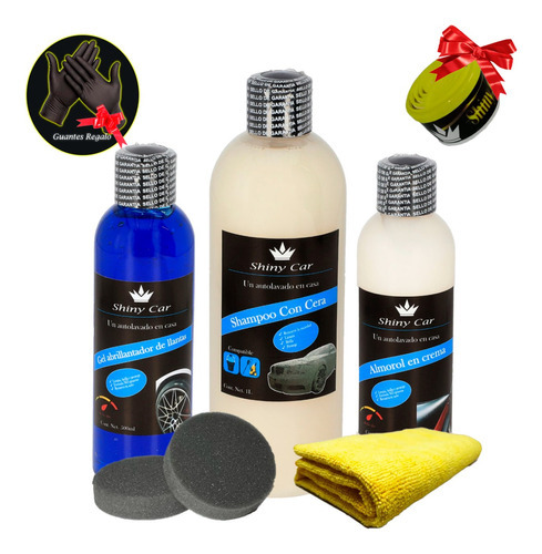 Kit Shampoo Con Cera Automotriz Almorol Aromatizante