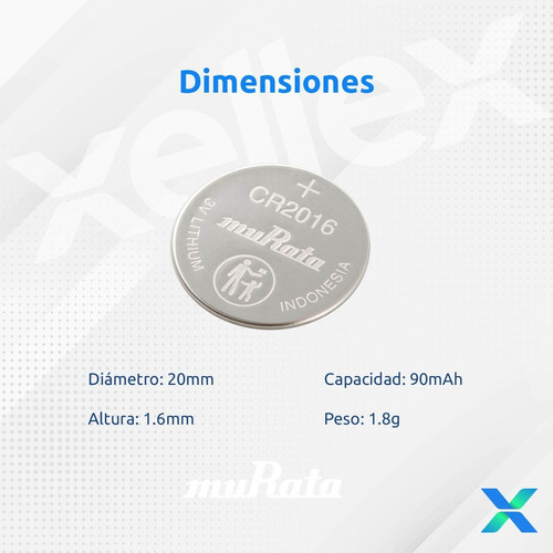 5 X Pilas Boton Cr2016 Sony / Murata 2016 San Martin