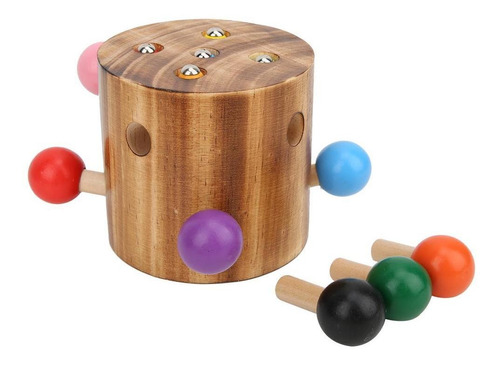 Juguetes Magnéticos De Madera Mushroom Catch Worm Game, Bloq