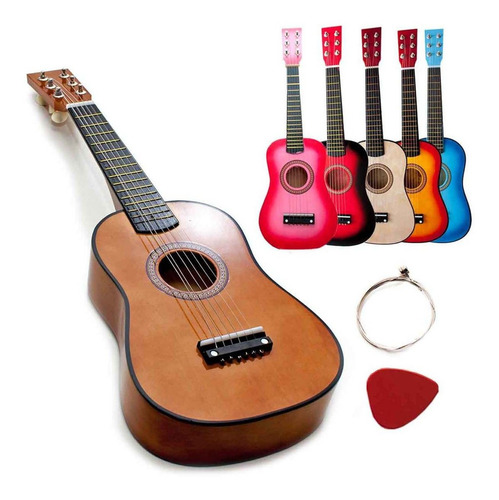 Mini Violão Palheta Crianças Infantil Acústico Corda Em Aço