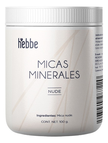 Base de maquillaje en polvo suelto Hebbe Cosmetics MICAS VEGETALES 100 g Mica Nude tono nude - 100g