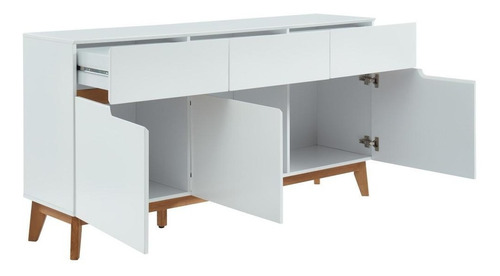 Imagen 4 de 9 de Mueble Aparador En Madera Lacada Blanco Y Robe Ref: Napoli2
