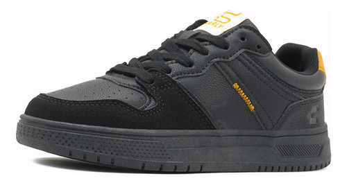 Charly Tenis Caballero Antiderrapante Casual Negro/camel