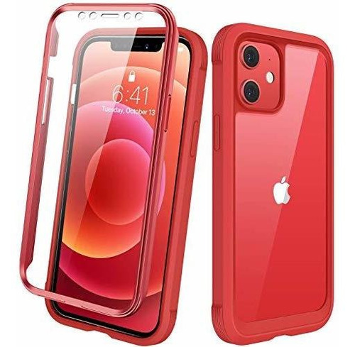 Funda Diaclara Bumper Para iPhone 12/12 Pro - Red 