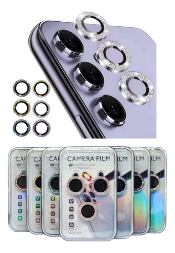 Vidrio Protector De Camara Para Samsung A16 Lisos Y C Strass Rosa Strass