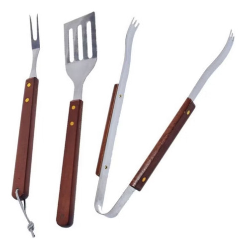 Set Parrillero Cuchillo Pincho Wayu Asado Parrilla 3 Pcs