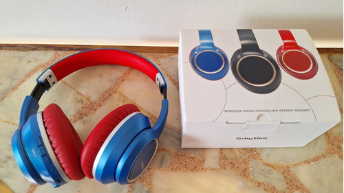 Audifonos De Diadema Bluetooth Azul Rojo