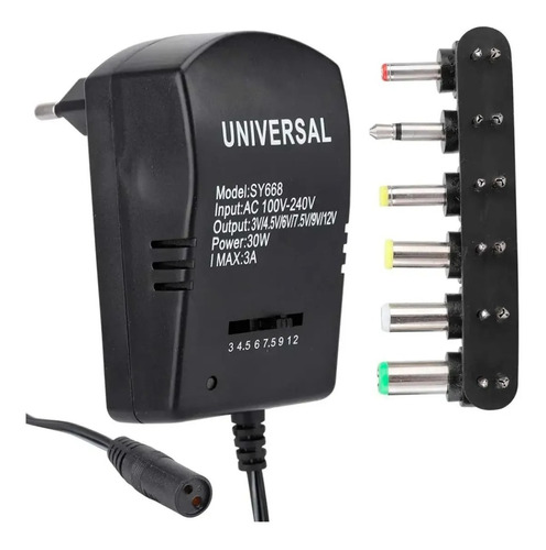 Cargador Universal Multiples Usos 3 4.5 6 7.5 9v 12 Voltaje