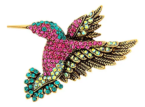 Diamante Precioso Colibrí Animal Broche Alfileres Ropa