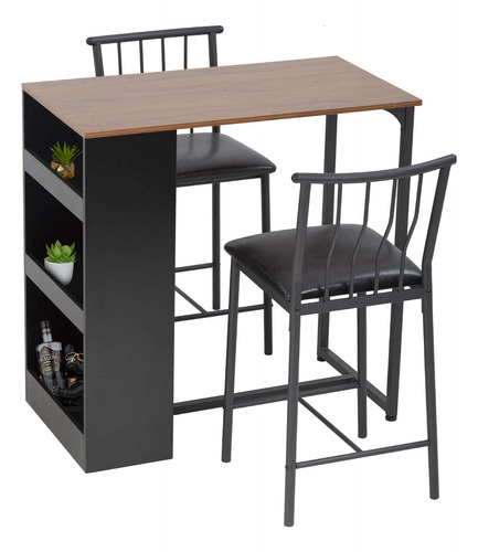 Juego Mesa Comedor Cocina 2 Sillas Muebles Modernos Rectangu